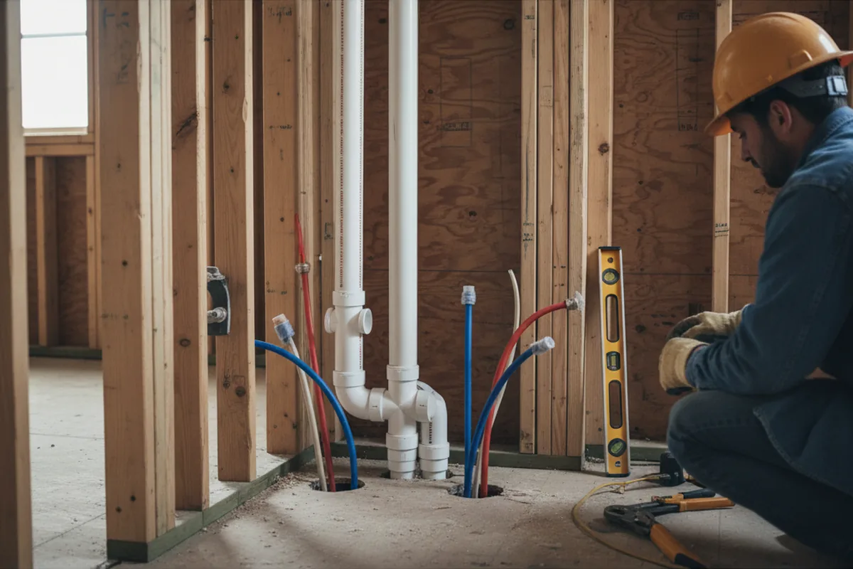 Drain and supply rough-in during Drain Cleaning in Sugarloaf